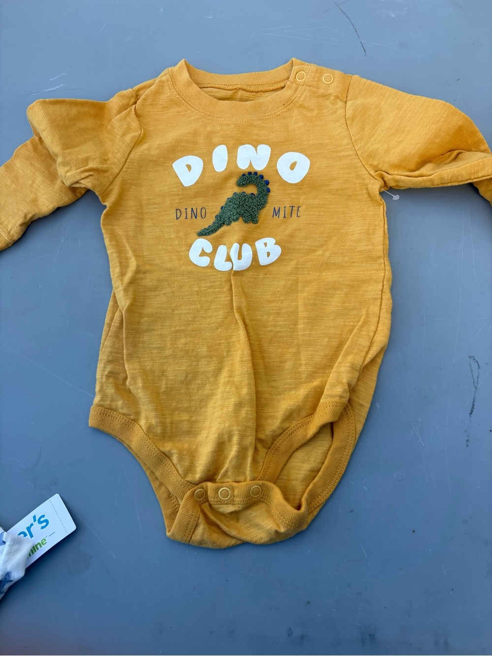 Dino Club Mustard One-Piece Bodysuit
